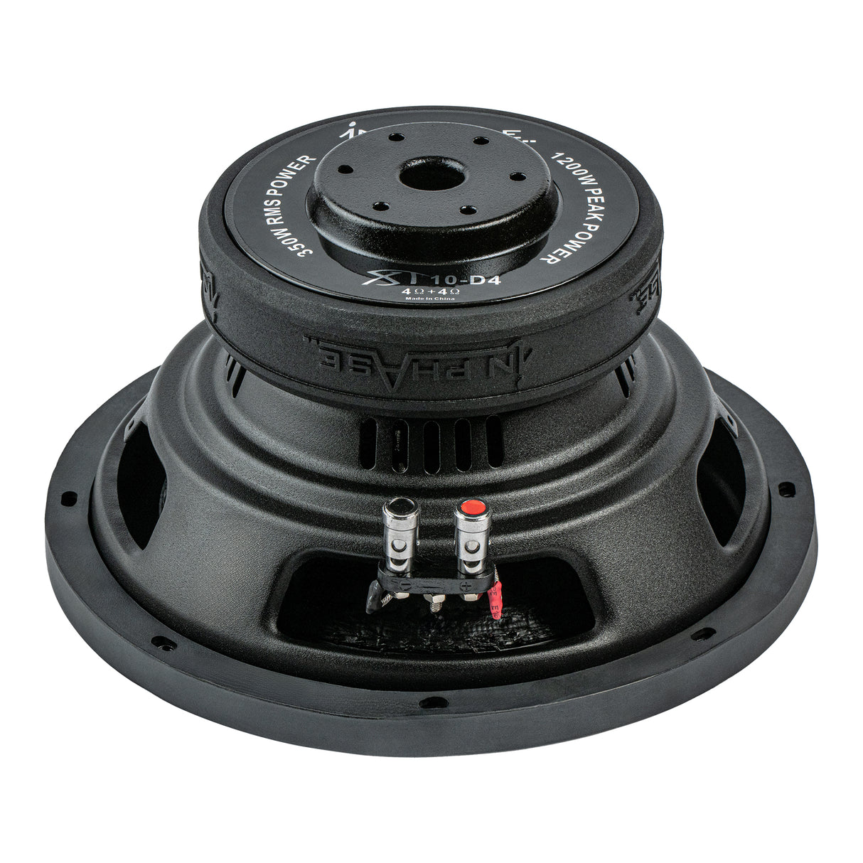 In Phase XT-10D4 Kevlar Cone 2Ω or 8Ω Dual Voice Coil 1200W Peak Power Subwoofer