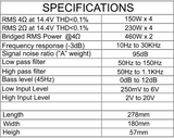 IN PHASE IPA9804D – 920W RMS 2Ω 4-CHANNEL CLASS D AMPLIFIER