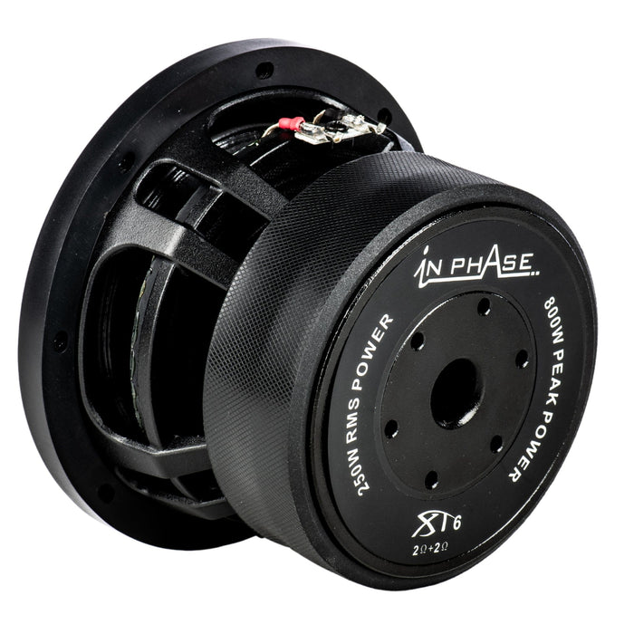 In Phase XT-6 6.5" Kevlar Cone 2Ω Dual Voice Coil 800W Peak Power Subwoofer