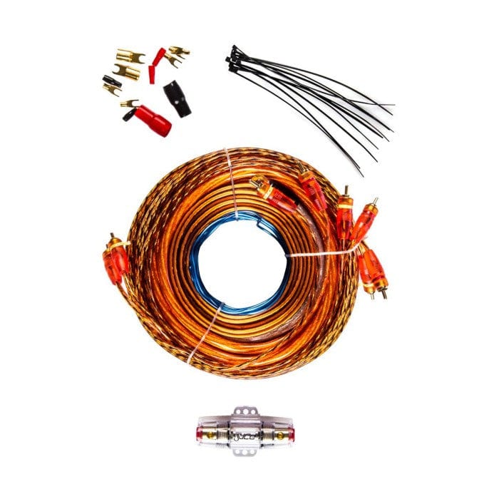 Juice JWTRU41 2500W 4 Gauge Amplifier Wiring Kit, With Speaker, Power, RCA, Ground and Connection Cables