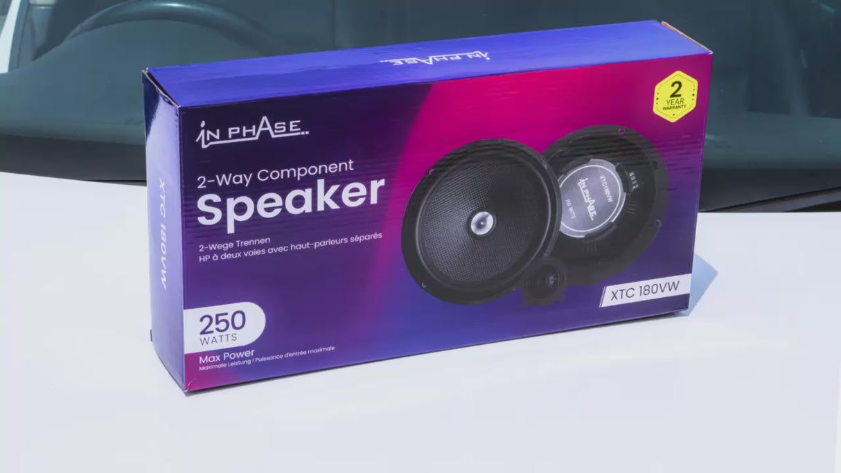 In Phase XTC-180VW 250W 2-Way Component Door Speakers with Tweeters for Volkswagen